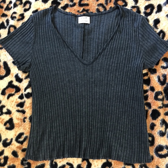 Project Social T Tops - NWOT Project Social Black Ribbed Tee Small